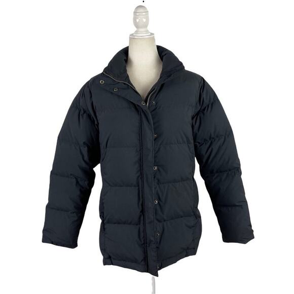 LL Bean Black and Pink Puffer Feather Down Puffer Full Zip Ski Winter Jacket M - Picture 13 of 15